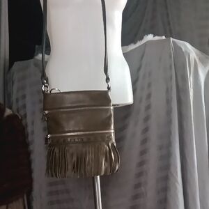 Stylish Brown Fringe Crossbody Bag